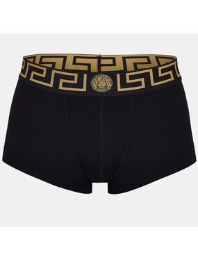 Versace Black Low Rise Greca Waistband Logo Trunks Large 1 Pc